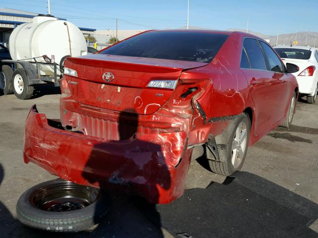 4T1BF1FK8DU642966 - 2013 TOYOTA CAMRY L RED photo 4