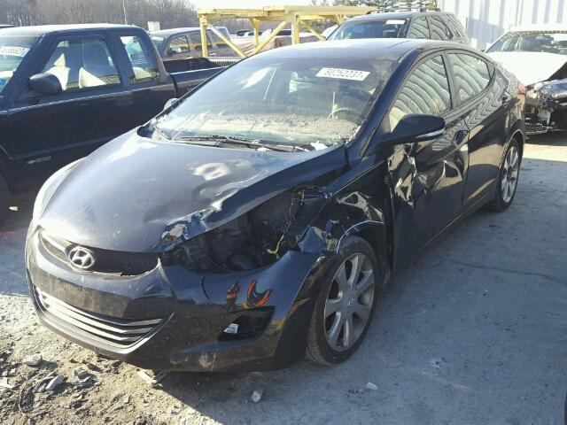 5NPDH4AE4CH097299 - 2012 HYUNDAI ELANTRA GL BLACK photo 2