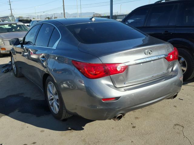 JN1BV7AP2FM336722 - 2015 INFINITI Q50 BASE GRAY photo 3