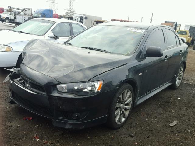 JA32U8FW2BU046639 - 2011 MITSUBISHI LANCER GTS BLACK photo 2