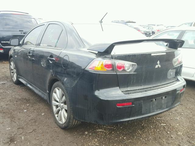 JA32U8FW2BU046639 - 2011 MITSUBISHI LANCER GTS BLACK photo 3