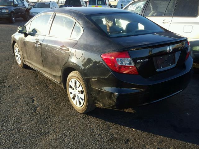 19XFB2F57CE057195 - 2012 HONDA CIVIC LX BLACK photo 3