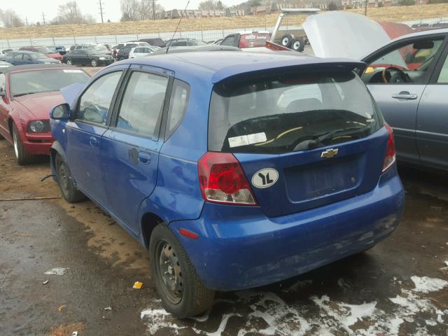 KL1TD66637B720964 - 2007 CHEVROLET AVEO BASE BLUE photo 3