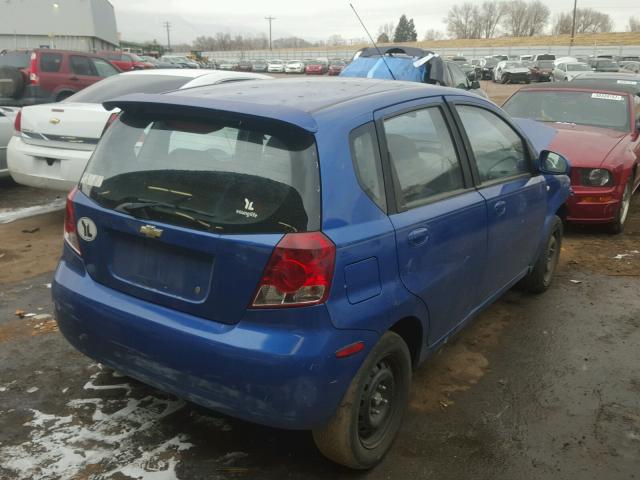 KL1TD66637B720964 - 2007 CHEVROLET AVEO BASE BLUE photo 4