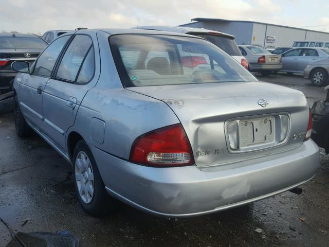 3N1CB51DX2L657094 - 2002 NISSAN SENTRA XE SILVER photo 3