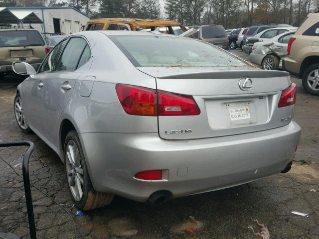 JTHBK262375026336 - 2007 LEXUS IS 250 SILVER photo 3