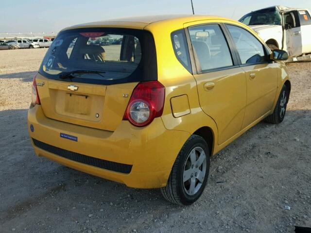 KL1TD66E39B391404 - 2009 CHEVROLET AVEO LS YELLOW photo 4