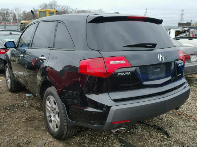 2HNYD28228H531534 - 2008 ACURA MDX BLACK photo 3