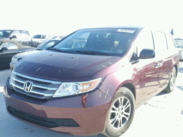 5FNRL5H63DB065470 - 2013 HONDA ODYSSEY EX MAROON photo 2