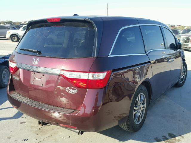 5FNRL5H63DB065470 - 2013 HONDA ODYSSEY EX MAROON photo 4
