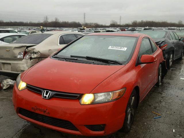 2HGFG12847H533331 - 2007 HONDA CIVIC EX RED photo 2