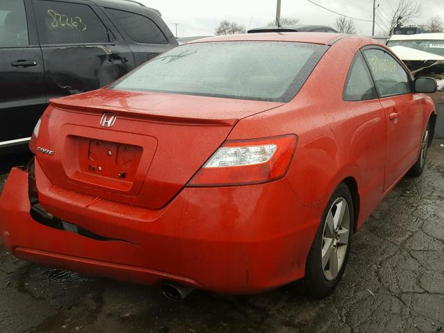 2HGFG12847H533331 - 2007 HONDA CIVIC EX RED photo 4