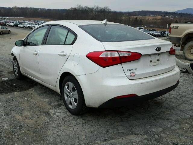 KNAFK4A69E5087158 - 2014 KIA FORTE LX WHITE photo 3