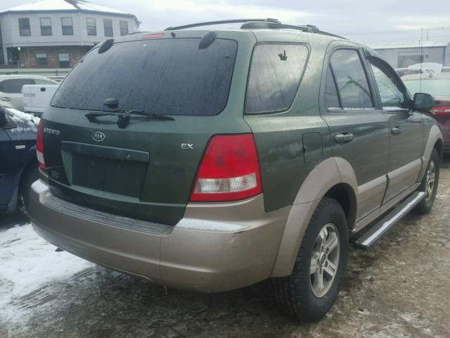 KNDJC733745181679 - 2004 KIA SORENTO EX GREEN photo 4