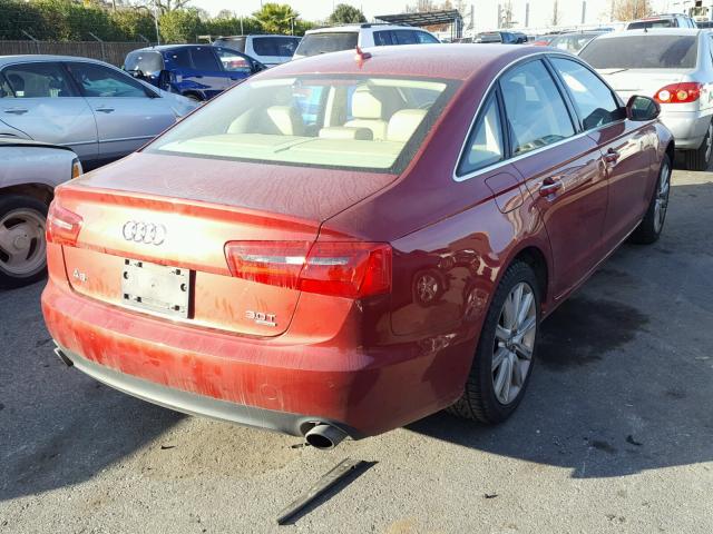 WAUGGAFC3DN049166 - 2013 AUDI A6 PREMIUM RED photo 4