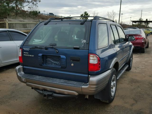 4S2CK58W214358809 - 2001 ISUZU RODEO S BLUE photo 4