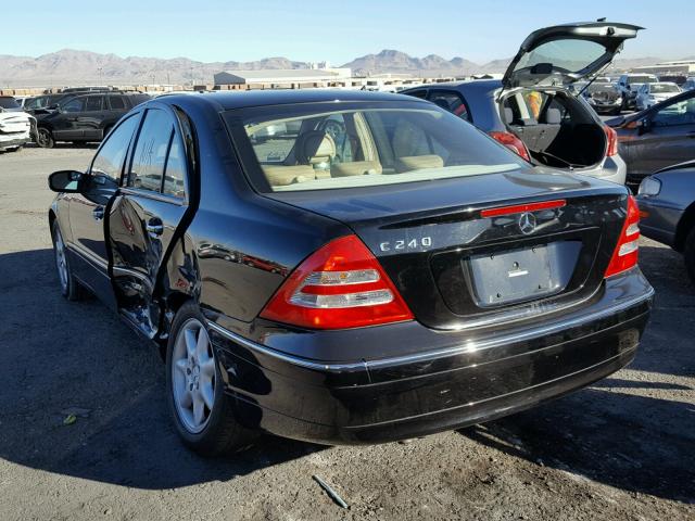 WDBRF61J64F548053 - 2004 MERCEDES-BENZ C 240 BLACK photo 3