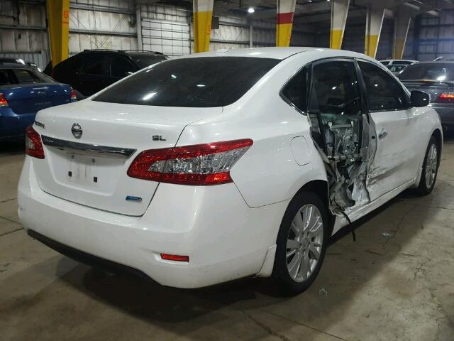 3N1AB7AP9DL669026 - 2013 NISSAN SENTRA S WHITE photo 4