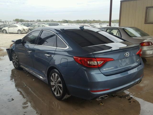 5NPE34AFXFH154220 - 2015 HYUNDAI SONATA SPO BLUE photo 3