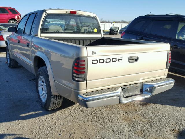 1B7HL48X92S644333 - 2002 DODGE DAKOTA QUA BEIGE photo 3