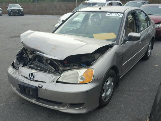 JHMES96643S017214 - 2003 HONDA CIVIC HYBR GRAY photo 2