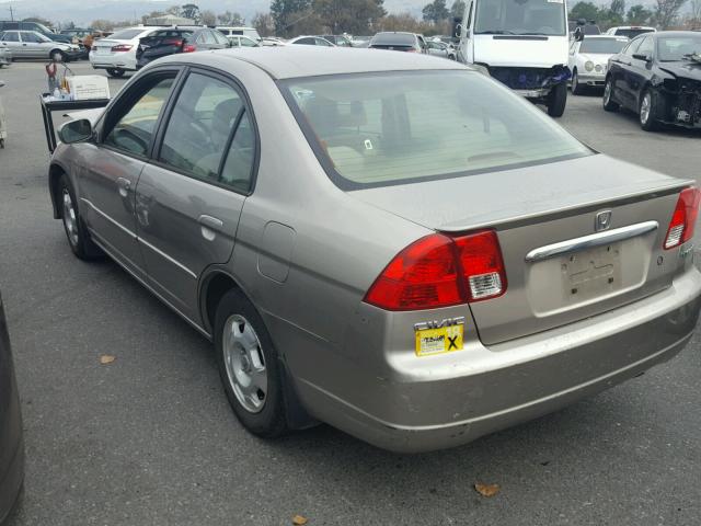 JHMES96643S017214 - 2003 HONDA CIVIC HYBR GRAY photo 3