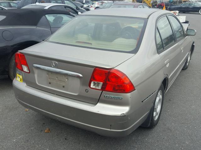 JHMES96643S017214 - 2003 HONDA CIVIC HYBR GRAY photo 4