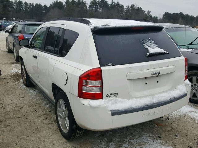 1J8FT47W97D181002 - 2007 JEEP COMPASS WHITE photo 3