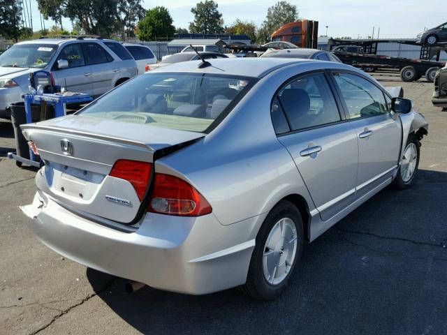 JHMFA36268S014422 - 2008 HONDA CIVIC HYBR SILVER photo 4