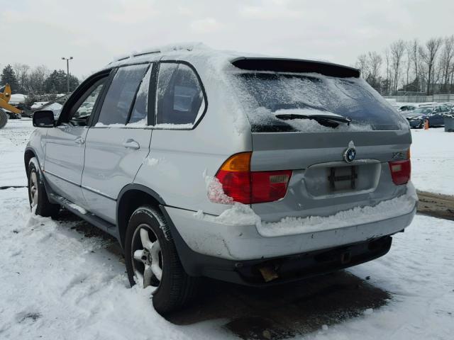 5UXFA53542LP31056 - 2002 BMW X5 3.0I SILVER photo 3