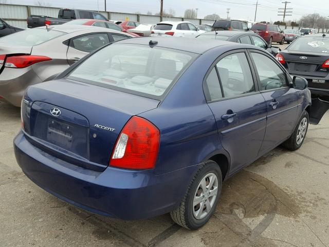 KMHCN4AC1AU424839 - 2010 HYUNDAI ACCENT GLS BLUE photo 4