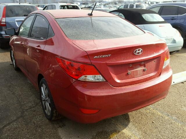 KMHCU4AEXCU187971 - 2012 HYUNDAI ACCENT GLS RED photo 3