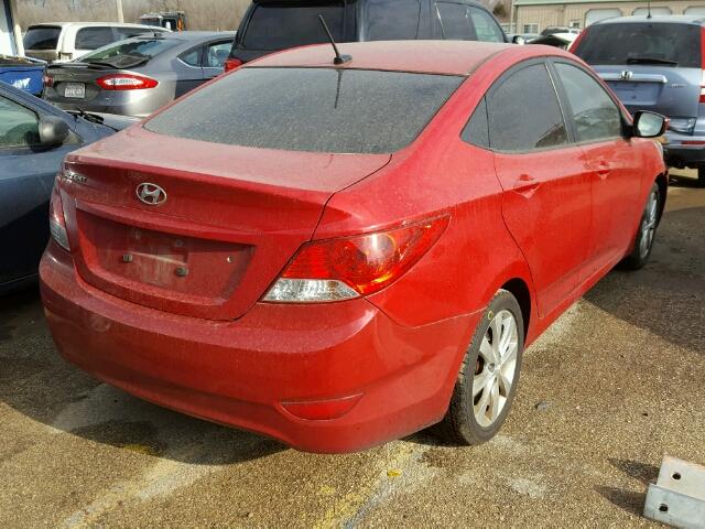 KMHCU4AEXCU187971 - 2012 HYUNDAI ACCENT GLS RED photo 4