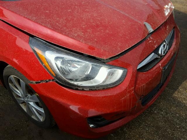 KMHCU4AEXCU187971 - 2012 HYUNDAI ACCENT GLS RED photo 9