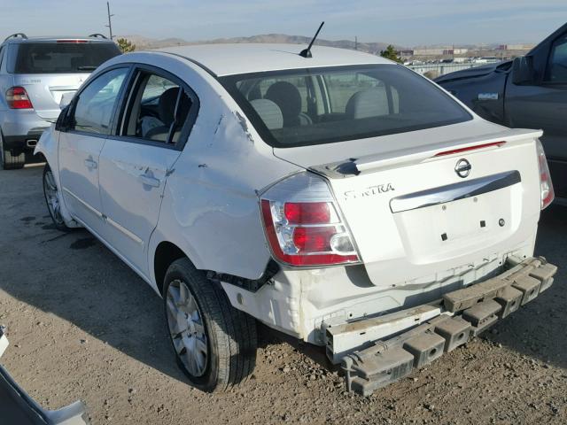 3N1AB6AP9CL627416 - 2012 NISSAN SENTRA 2.0 WHITE photo 3