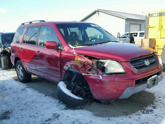 2HKYF18684H558851 - 2004 HONDA PILOT EXL BURGUNDY photo 1