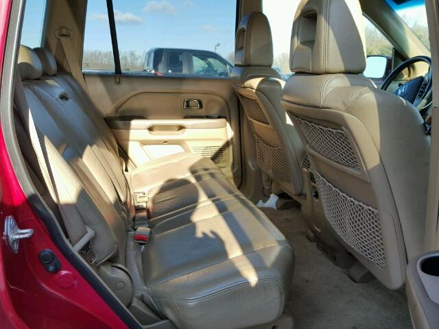 2HKYF18684H558851 - 2004 HONDA PILOT EXL BURGUNDY photo 6