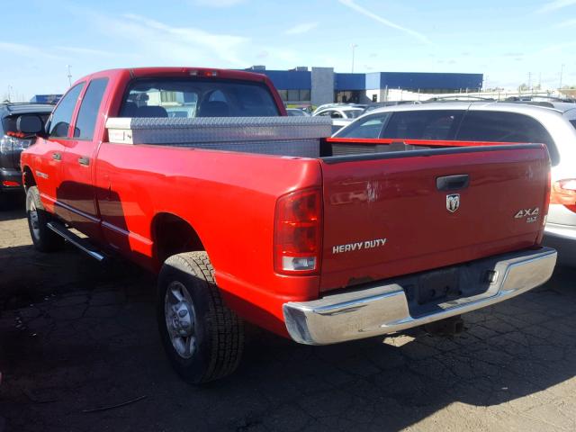3D7KS28C15G865453 - 2005 DODGE RAM 2500 S წითელი ფოტო 3