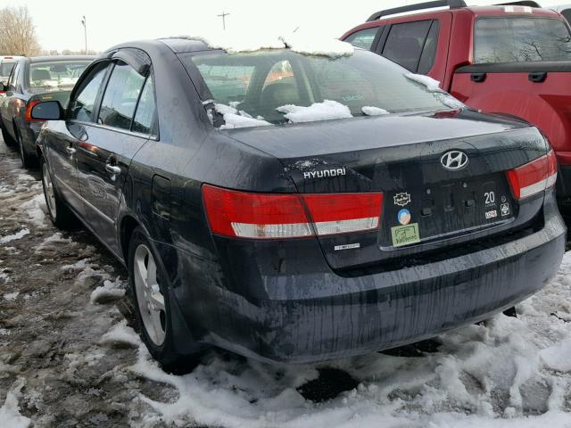 5NPEU46C48H315773 - 2008 HYUNDAI SONATA SE BLACK photo 3