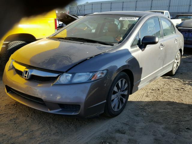 1HGFA16949L002110 - 2009 HONDA CIVIC EXL GRAY photo 2