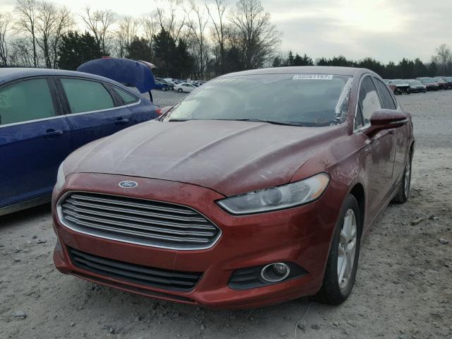 3FA6P0HD8ER214065 - 2014 FORD FUSION SE RED photo 2