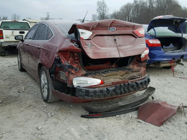 3FA6P0HD8ER214065 - 2014 FORD FUSION SE RED photo 3