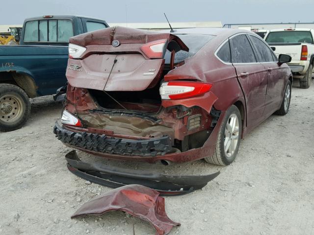 3FA6P0HD8ER214065 - 2014 FORD FUSION SE RED photo 4