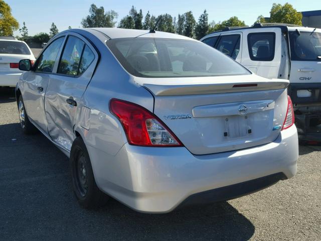 3N1CN7AP8FL905555 - 2015 NISSAN VERSA S SILVER photo 3