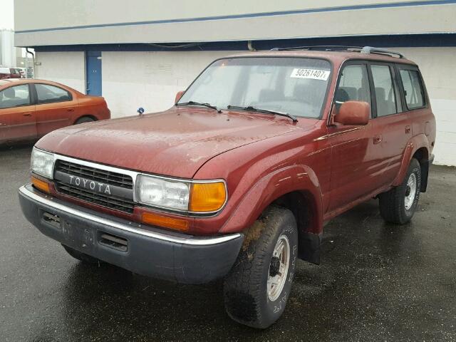 JT3FJ80W8M0017892 - 1991 TOYOTA LAND CRUIS MAROON photo 2