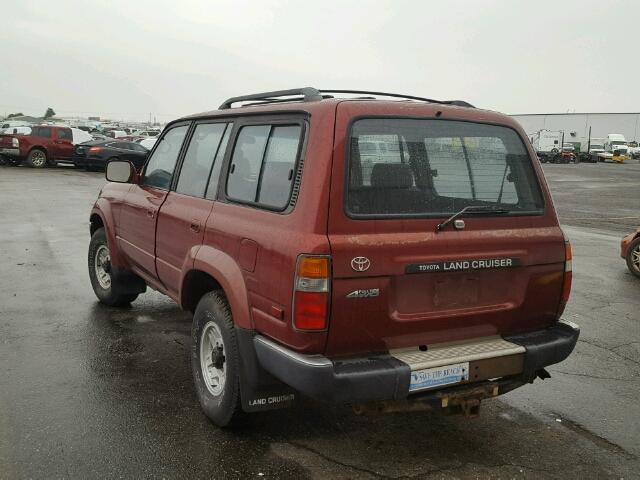 JT3FJ80W8M0017892 - 1991 TOYOTA LAND CRUIS MAROON photo 3