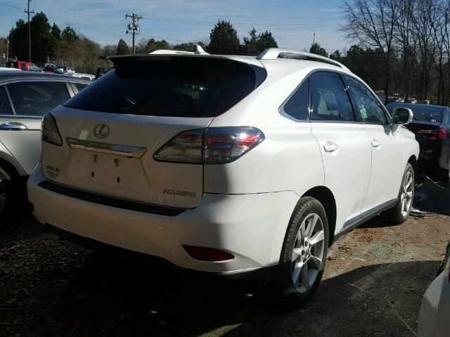 2T2ZK1BA3AC010294 - 2010 LEXUS RX 350 WHITE photo 4