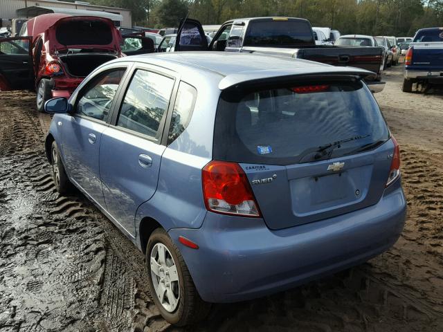 KL1TD66608B089222 - 2008 CHEVROLET AVEO BASE BLUE photo 3