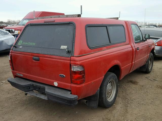 1FTYR10C31PA25850 - 2001 FORD RANGER RED photo 4