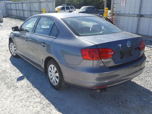 3VW1K7AJ0DM279755 - 2013 VOLKSWAGEN JETTA BASE GRAY photo 3